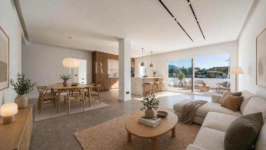 Gerenoveerd 3-slaapkamer appartement met panoramisch zeezicht gelegen in La Quinta, Benahavis