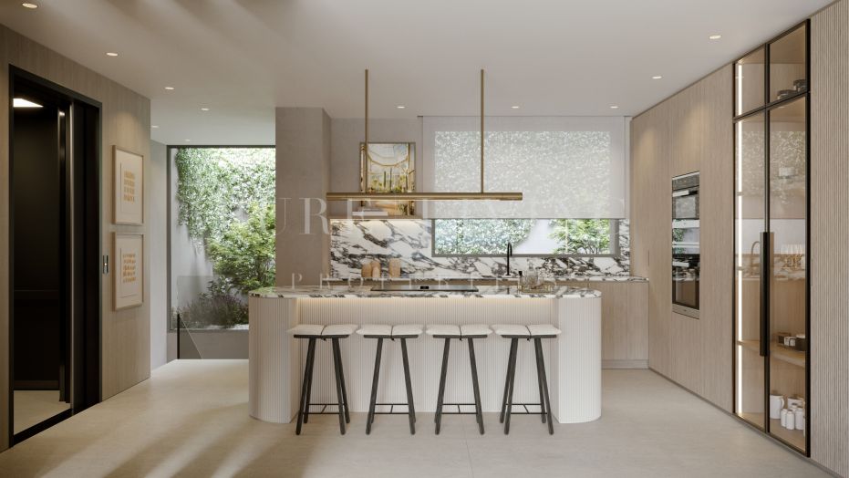 Appartement duplex au rez-de-chaussée avec vue sur la mer et piscine privée à Cabopino