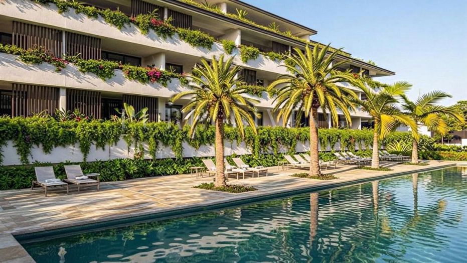 Contemporary 2 bedroom frontline golf apartment with breathtaking sea views, located in Calanova Golf