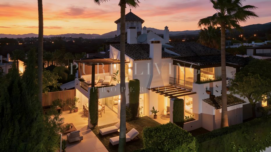 Lujosa villa de 4 dormitorios con vistas al Mediterráneo, ubicada en la codiciada Milla de Oro de Marbella.