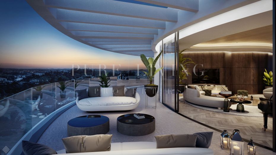 Superbe penthouse de quatre chambres à coucher à The View Marbella, Las Colinas de Marbella.