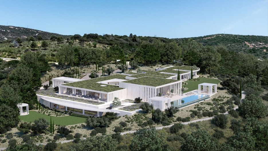 Image of an impressive villa project integrated into nature in La Reserva Sotogrande, showcasing breathtaking views of the Mediterranean Sea