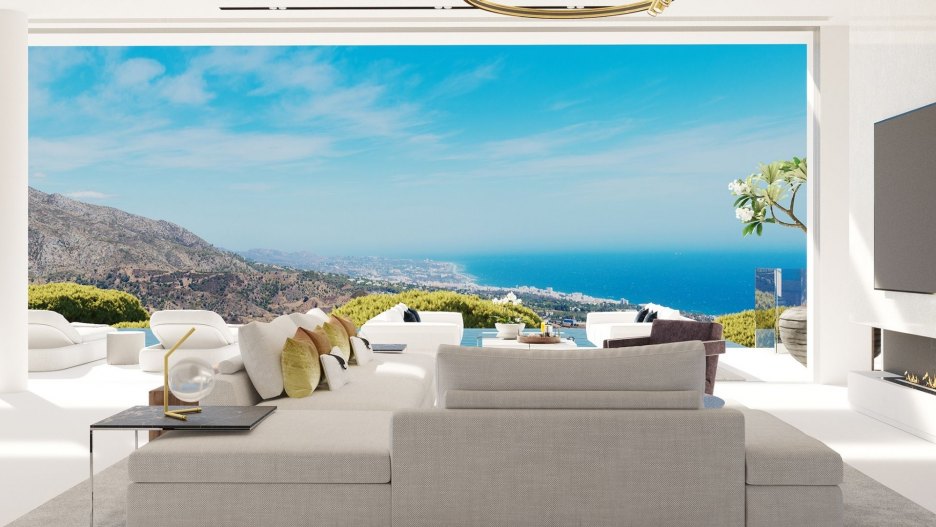 Image of a newly built property in Marbella, featuring stunning views of the sea.