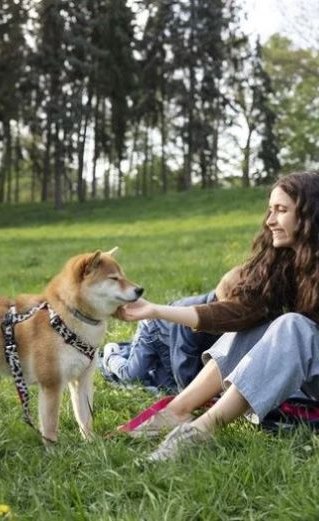 woman playing with her pet dog outdoors, featured image for the article 