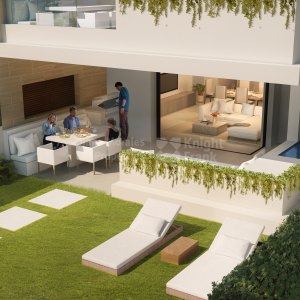 New Golden Mile, Fabelhafte Erdgeschosswohnung mit privatem Garten an der Strandpromenade
