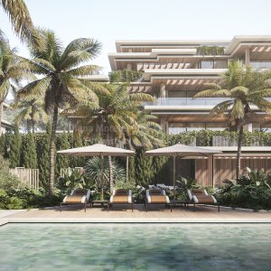 Two bedroom first floor apartment in a 56-unit complex in Los Flamingos