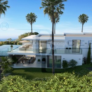 Five bedroom contemporary villa with sea and golf views in Cabopino area