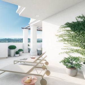 Nueva Andalucia, Dachgeschosswohnung in einer geschlossenen Wohnanlage mit Aussicht