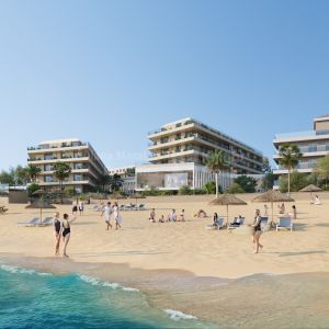 Manilva Beach, Two-bedroom apartment in a beachfront complex with partial sea views