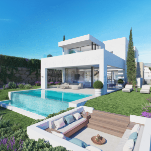 Estepona Golf, Moderne, elegante Villa mit Blick auf den Golfplatz in Estepona