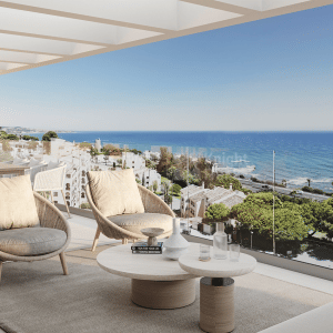 Cala de Mijas, Трехспальный дуплексный пентхаус в комплексе из 54 квартир с видом на море