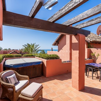 Exquisite Beachfront Duplex Penthouse in Torre Bermeja, Estepona