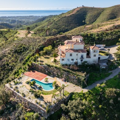 Unique villa with fantastic panoramic sea and cost views among pristine nature and green mountains, with peace and tranquility!