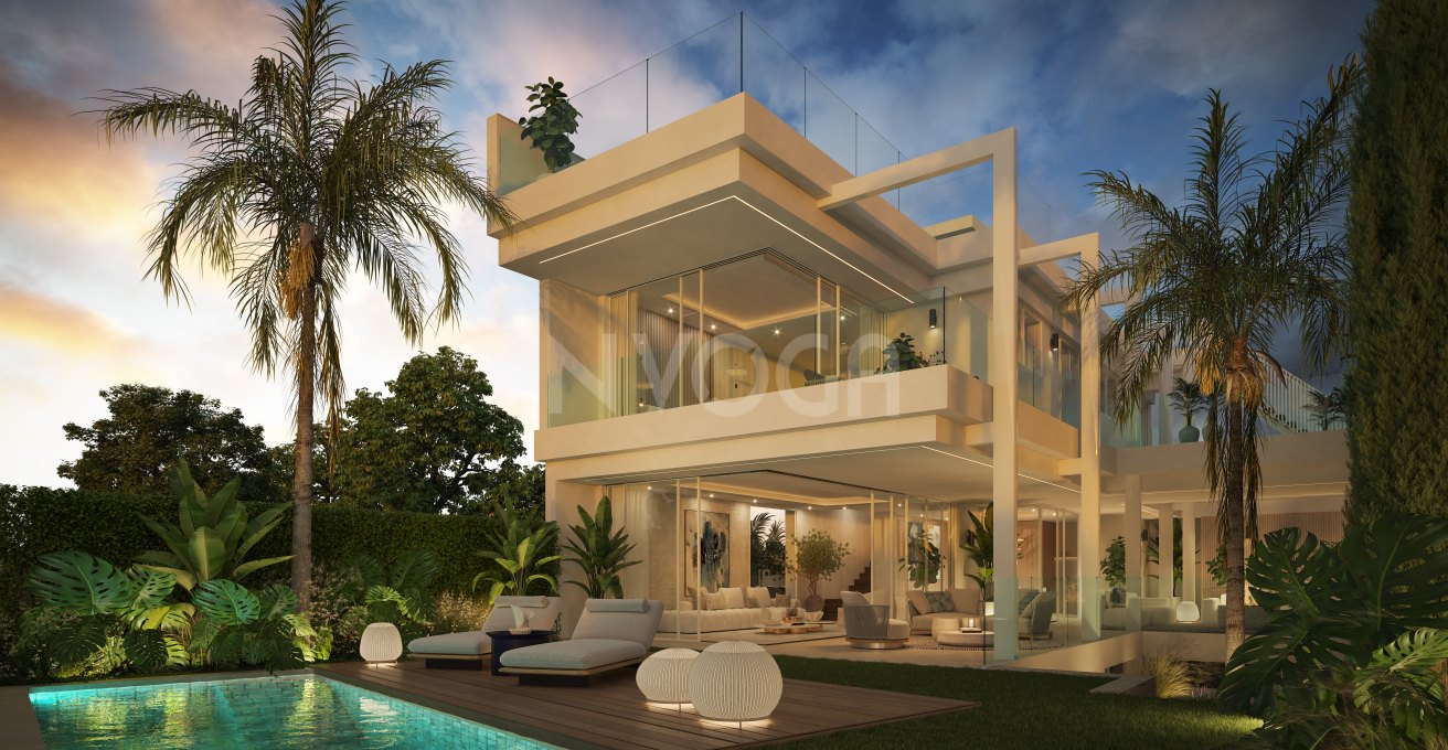 Luxury villa in Marbella, Valdeolletas area, with private pool and sea views