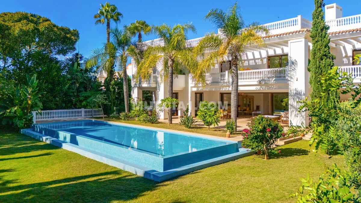 Spectacular newly-built 7-bedroom villa in prestigious Casasola offering luxury living just steps from the beach.