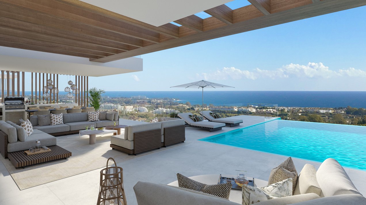 Stunning new build villa to be constructed with stunning sea views in the new Golden Mile, Estepona