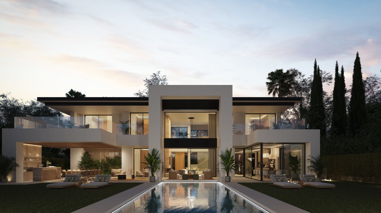 Modern villas on the New Golden Mile with sea and golf views, Bel Air, Estepona