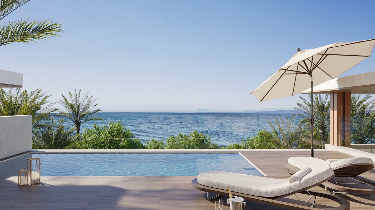 Residencias de lujo en primera línea de playa en Estepona, Málaga