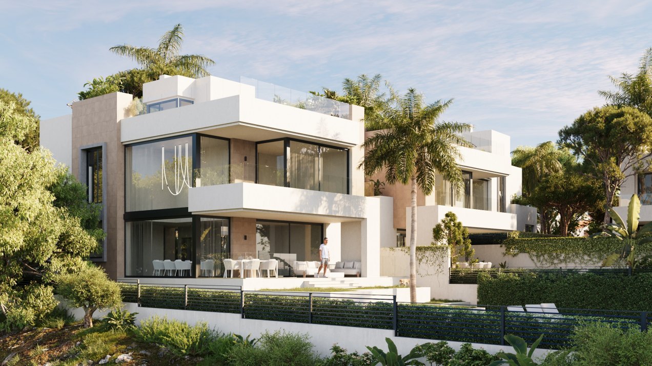 Colección de 4 lujosas villas de diseño moderno próximos a la playa