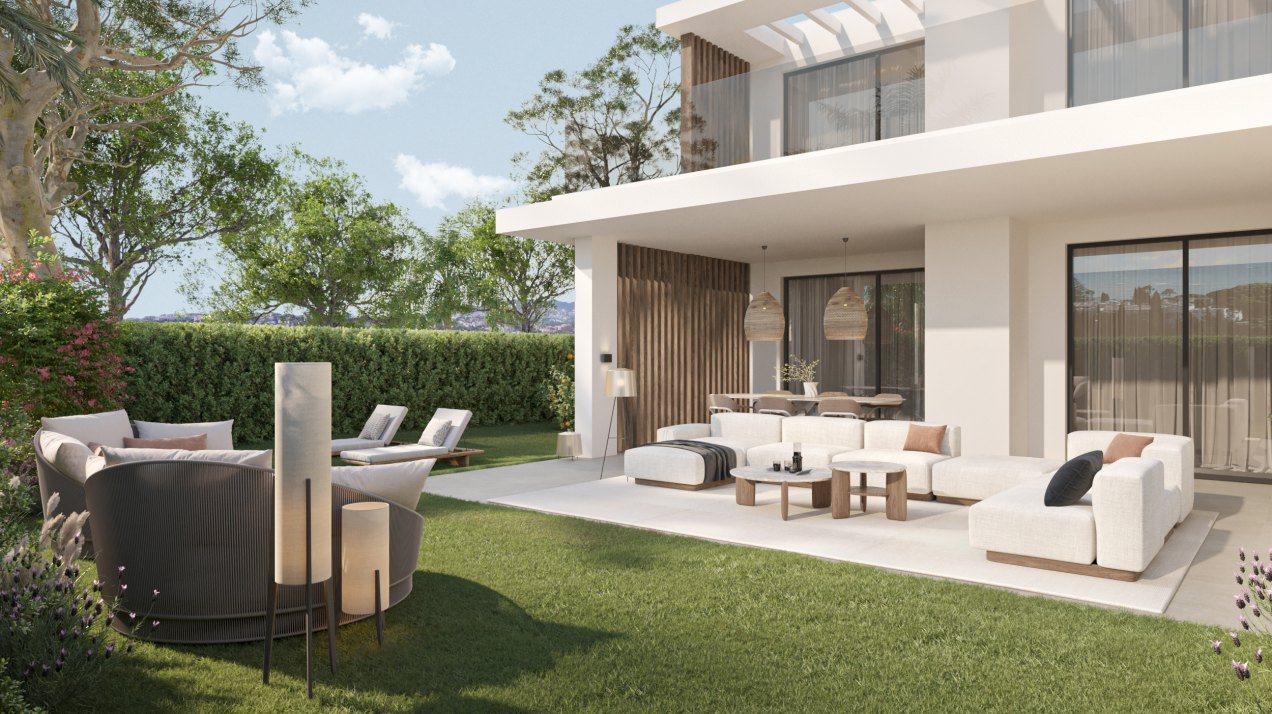 Amplio y luminoso apartamento en planta baja con jardín privado, en la Nueva Milla de Oro, Estepona