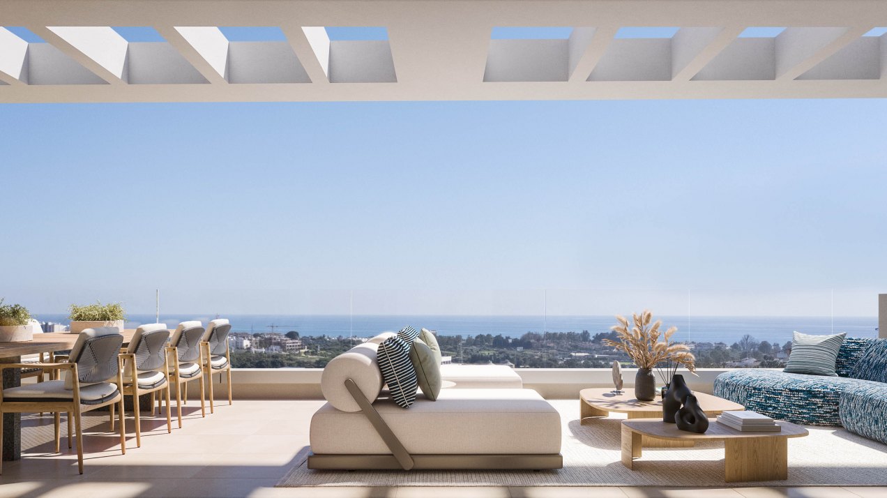 Espléndido ático de nueva construcción con vistas al mar en Estepona