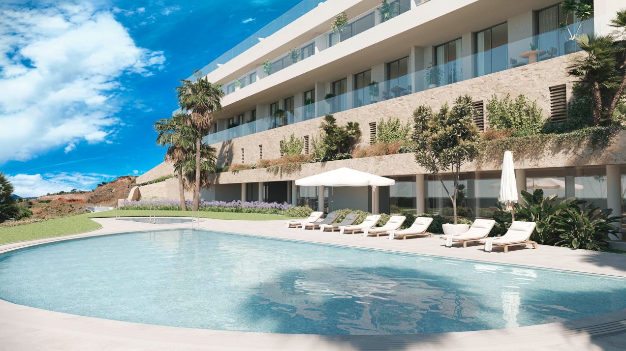 Sky-Villas en El Higuerón con piscina privada y vistas al mar en Higuerón