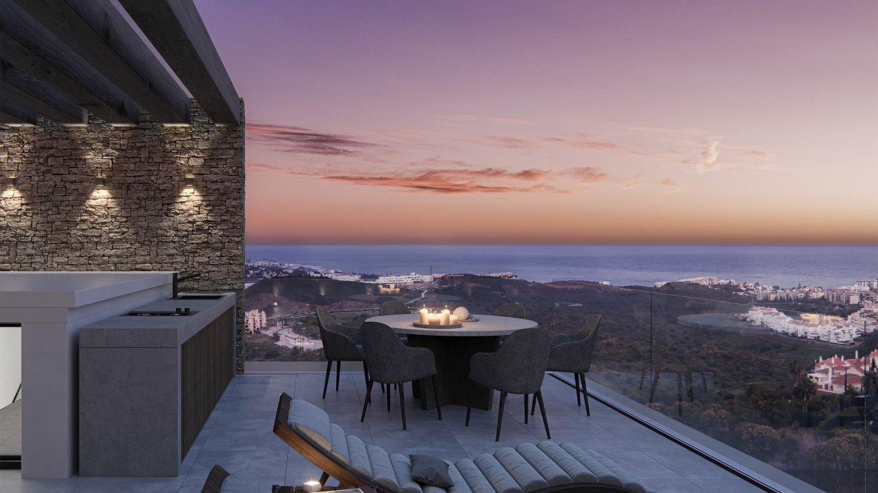 Precioso ático en edificio fundido con la naturaleza, en La Cala de Mijas