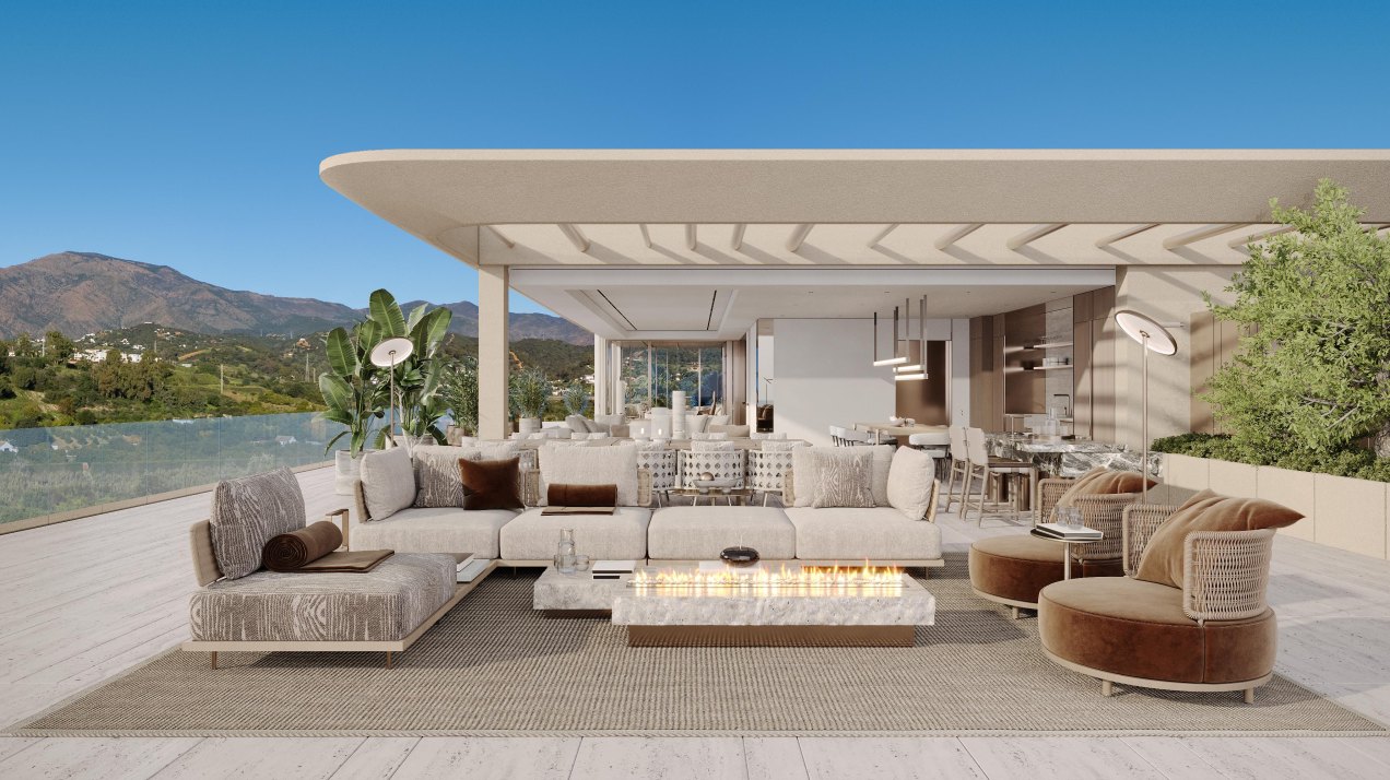 Exceptional frontline beach duplex penthouse with panoramic sea views, Tyrian in Estepona
