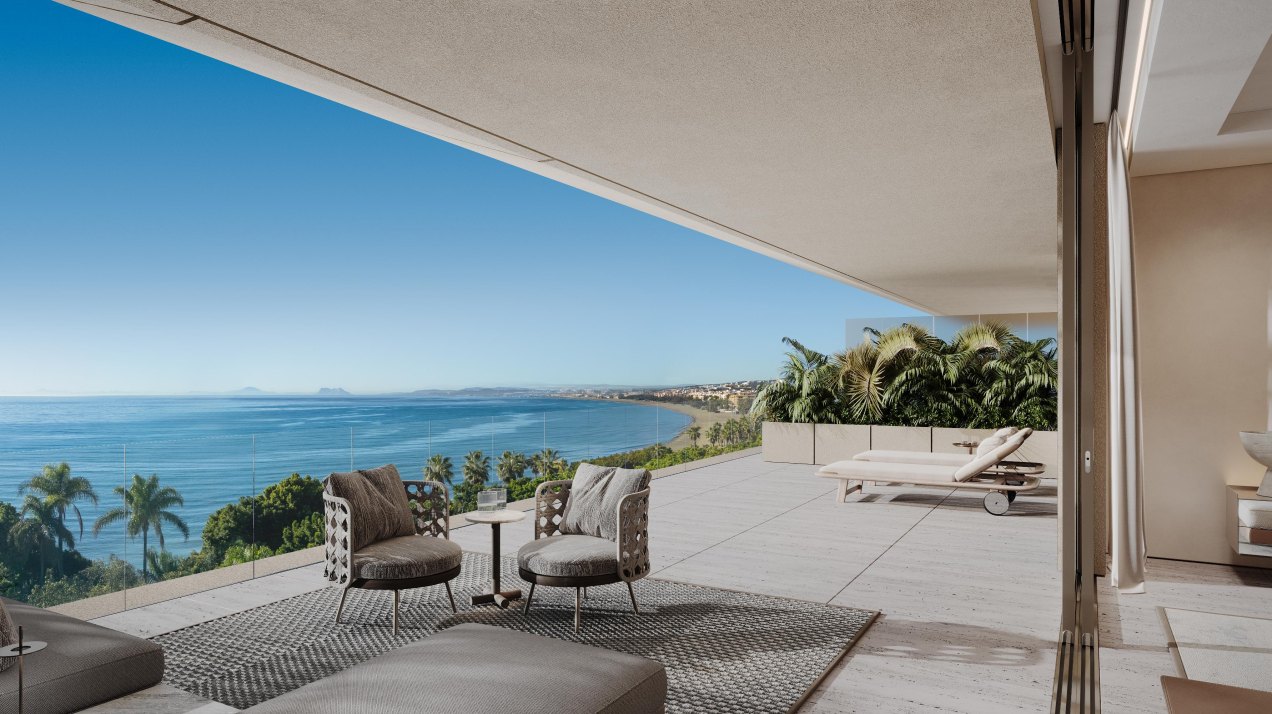 Exceptional frontline beach duplex penthouse with panoramic sea views, Tyrian in Estepona
