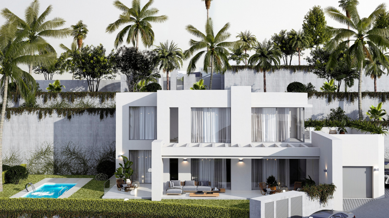 Contemporary villa with panoramic sea views and a swimming pool in Mijas Pueblo