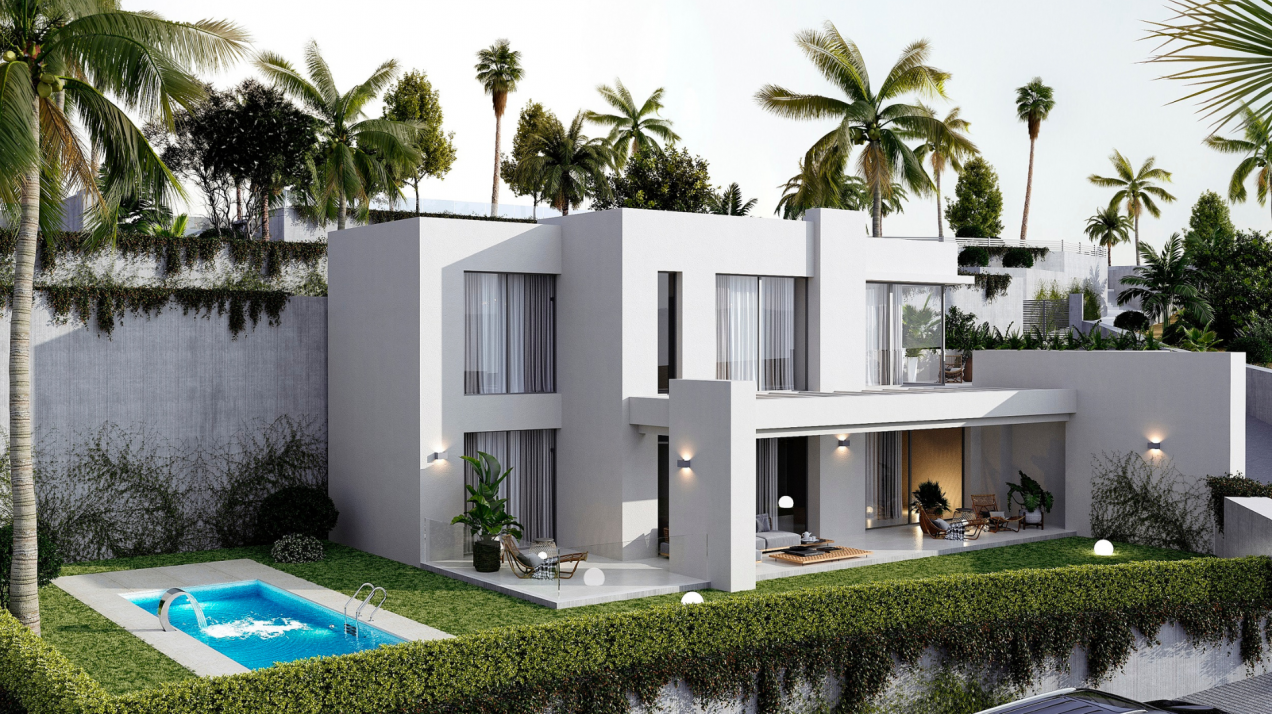 Contemporary villa with panoramic sea views and a swimming pool in Mijas Pueblo