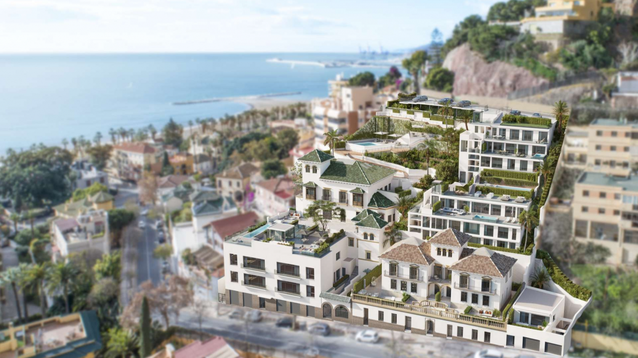Nuevo edificio con 4 viviendas únicas en majestuosa propiedad histórica rehabilitada, Málaga este