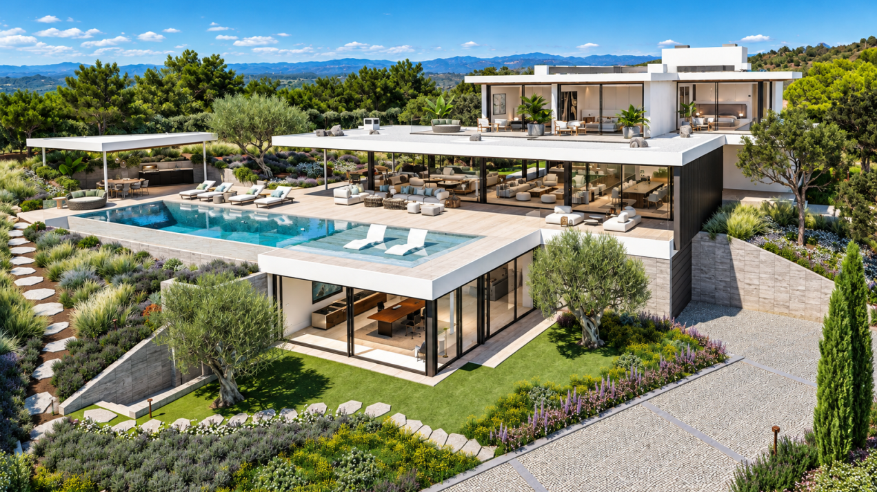 Villa de lujo en venta con piscina infinita y vistas al Mediterráneo| La Reserva de Sotogrande
