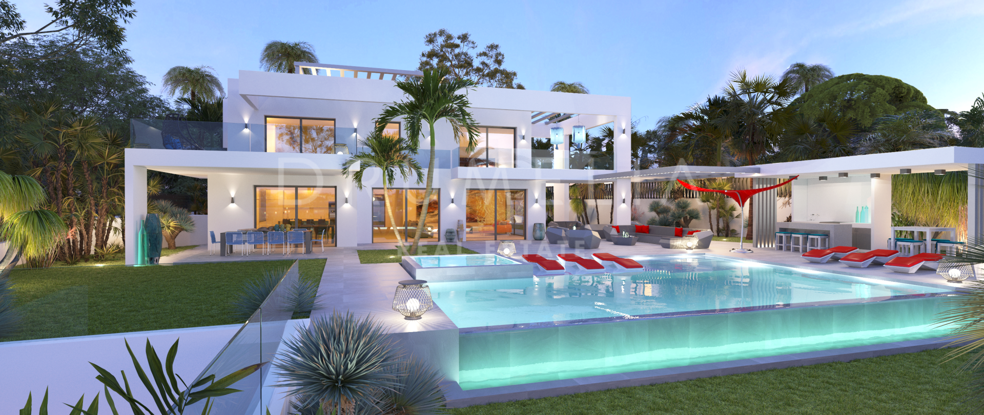Nouvelle villa de luxe spectaculaire, moderne et sophistiquée, Marbesa, Marbella Est.