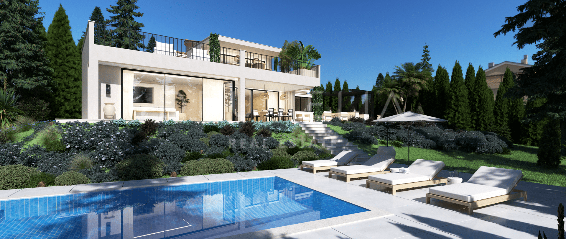 Villa de lujo recién renovada, elegante y moderna en la hermosa Elviria, Marbella Este.