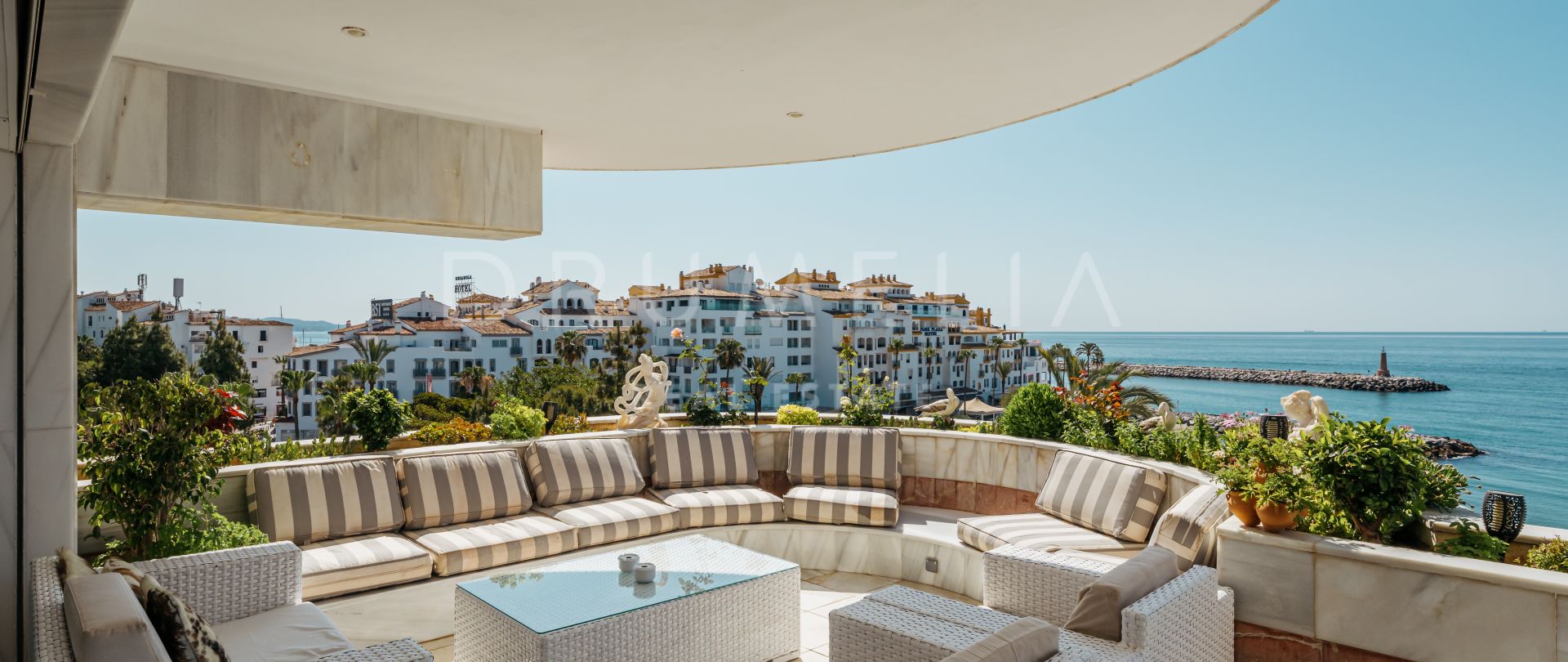 Unique frontline beach penthouse triplex with magnificent views and pool in Puerto Banus, Marbella