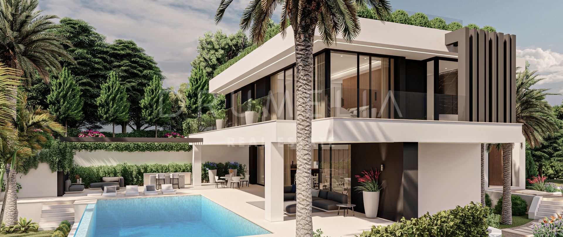 Magnificent project of 3 luxurious brand-new modern villas on Marbella's Golden Mile