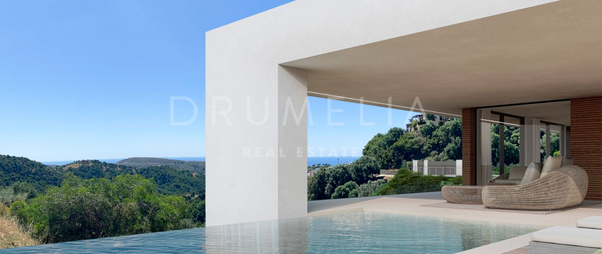 Uitzonderlijk project van moderne villa met panoramisch uitzicht op zee in Monte Mayor Benahavís
