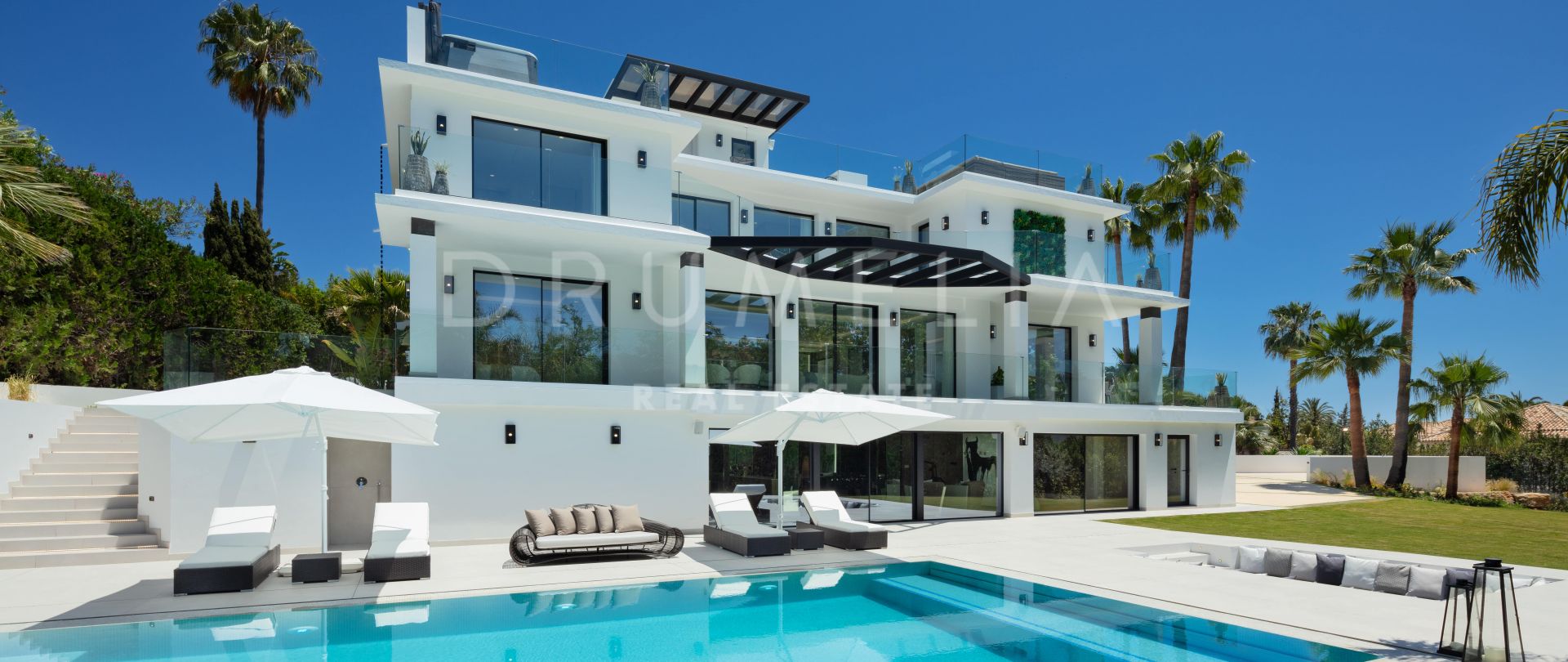Villa Palms - Impressionnante nouvelle maison moderne et luxueuse à Nagüeles, Marbella Golden Mile