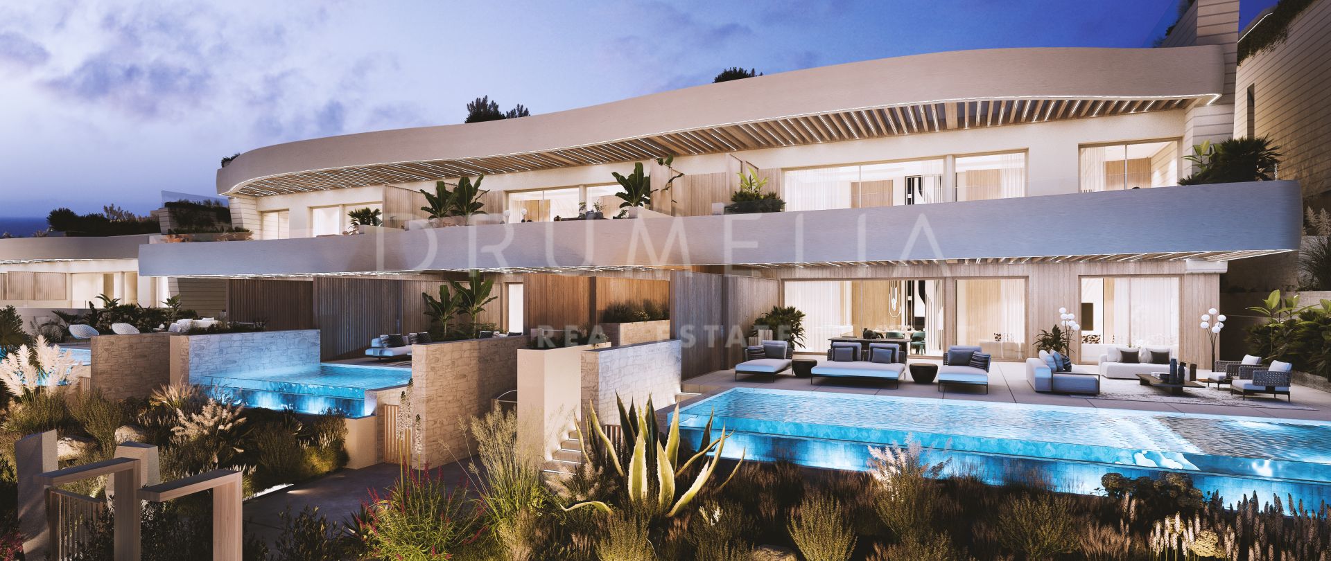 Neue atemberaubende moderne Luxus-Doppelhaushälfte am Strand in Las Chapas, Marbella Ost