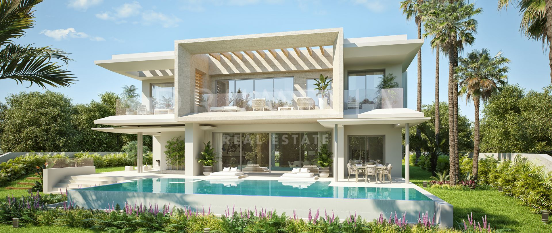 Brandneue moderne Luxusvilla mit Panoramablick aufs Meer für einen luxuriösen Lebensstil, Ojen