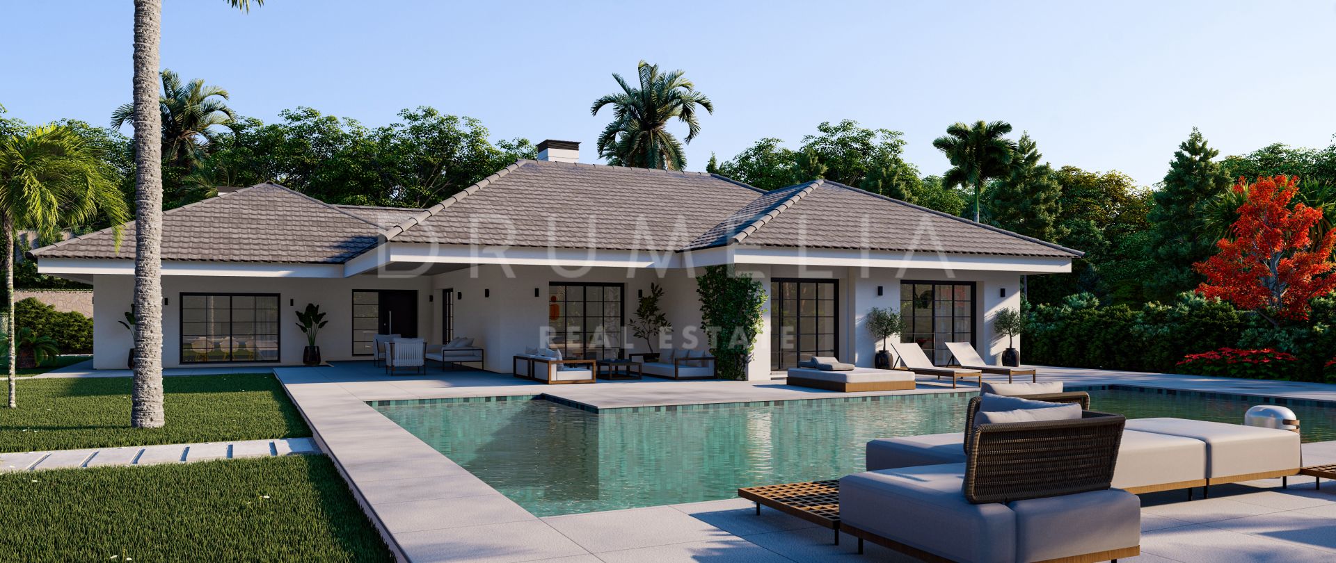 Charmante villa de luxe rénovée avec terrain de tennis et piscine à El Real Panorama, Marbella Est.