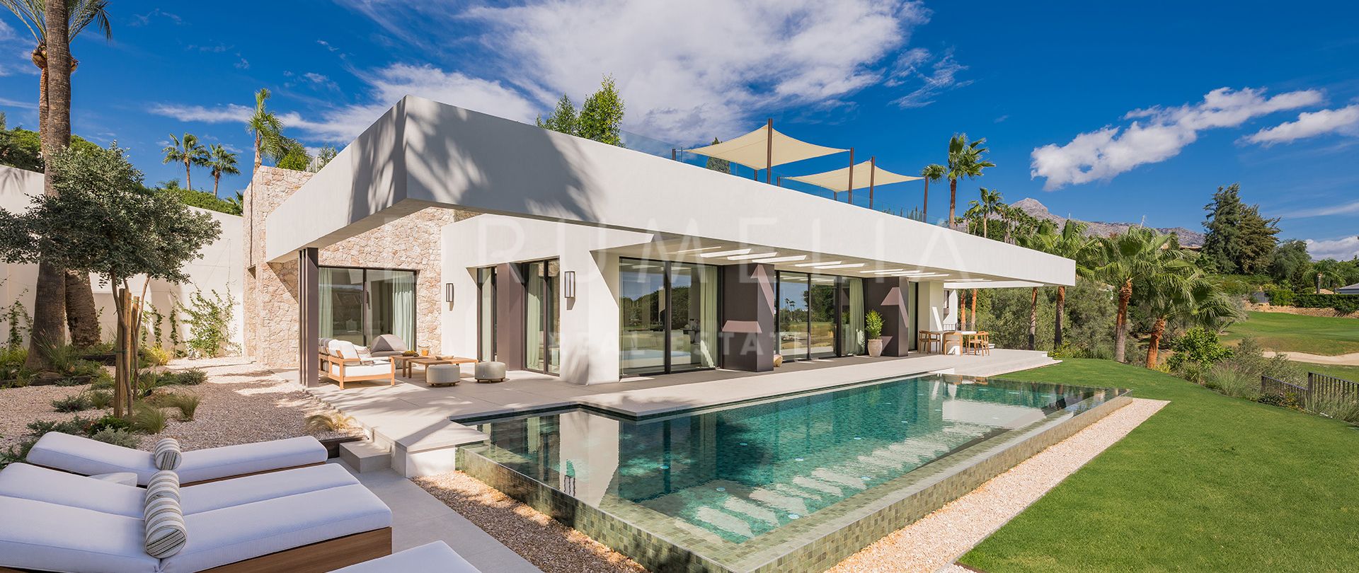 Front-line golf, new stylish modern luxury villa in Los Naranjos Golf, Nueva Andalucia