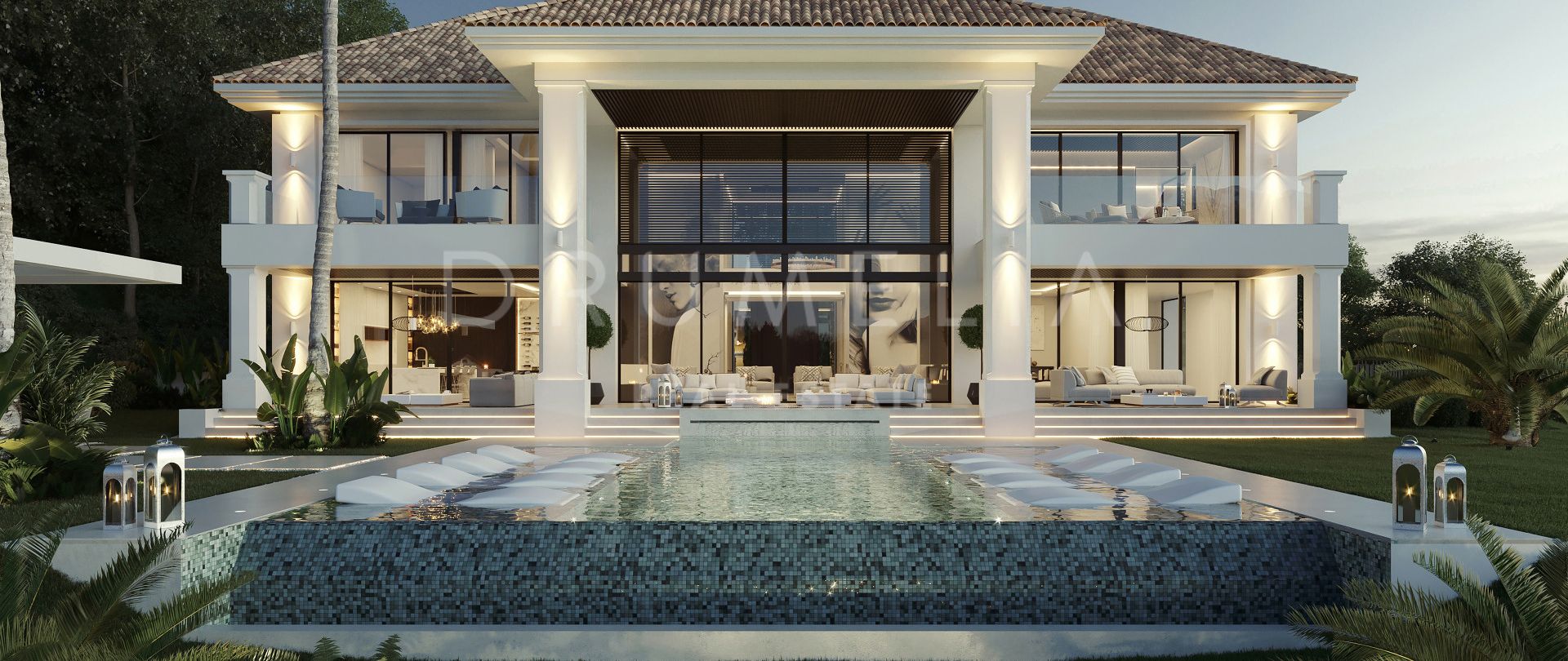 Brand-new modern Mediterranean-style luxury villa with panoramic sea views in El Madroñal, Benahavís.
