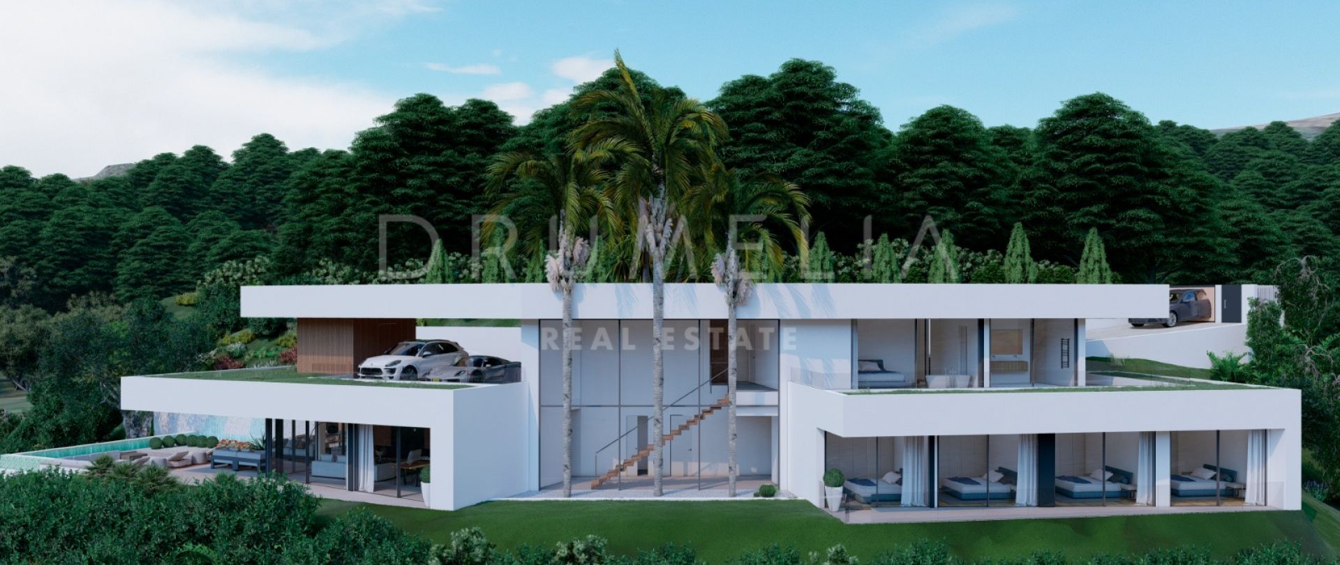 Потрясающий авторский проект виллы с панорамным видом на море и горы в Монте-Майор, Бенахавис