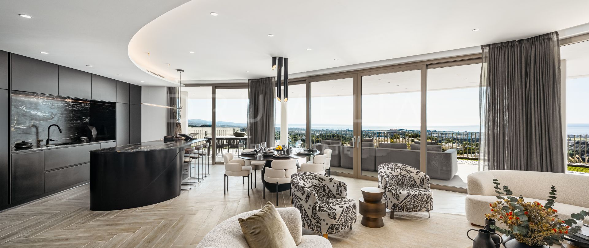 The View Earth - Moderne leilighet på bakkeplan i ny miljøvennlig bydel med panoramautsikt over havet i Benahavís