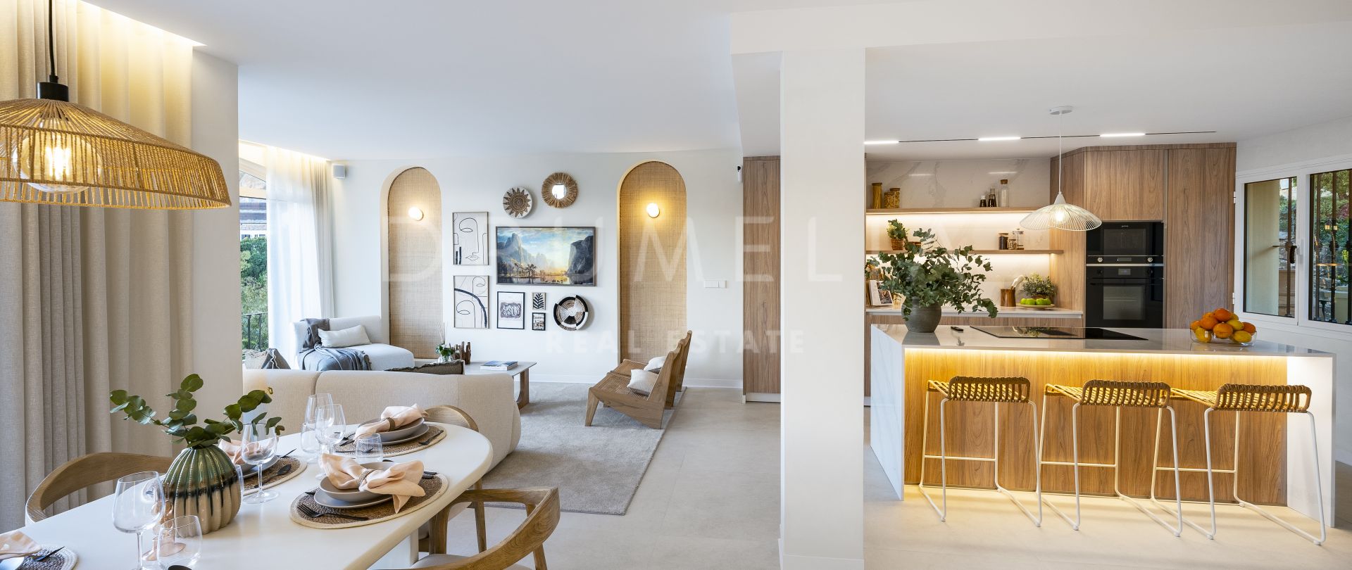 Ausgezeichnete moderne und böhmische Duplex-Penthouse in La Quinta Hills mit atemberaubenden Golf und Meerblick