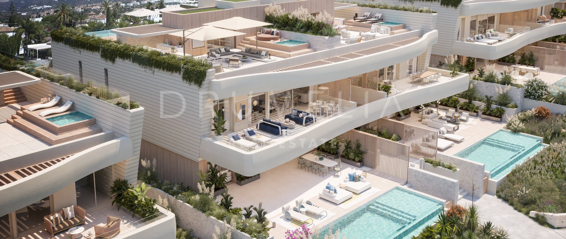 Nouvelle villa jumelée moderne de luxe en bord de mer à Las Chapas, Marbella East