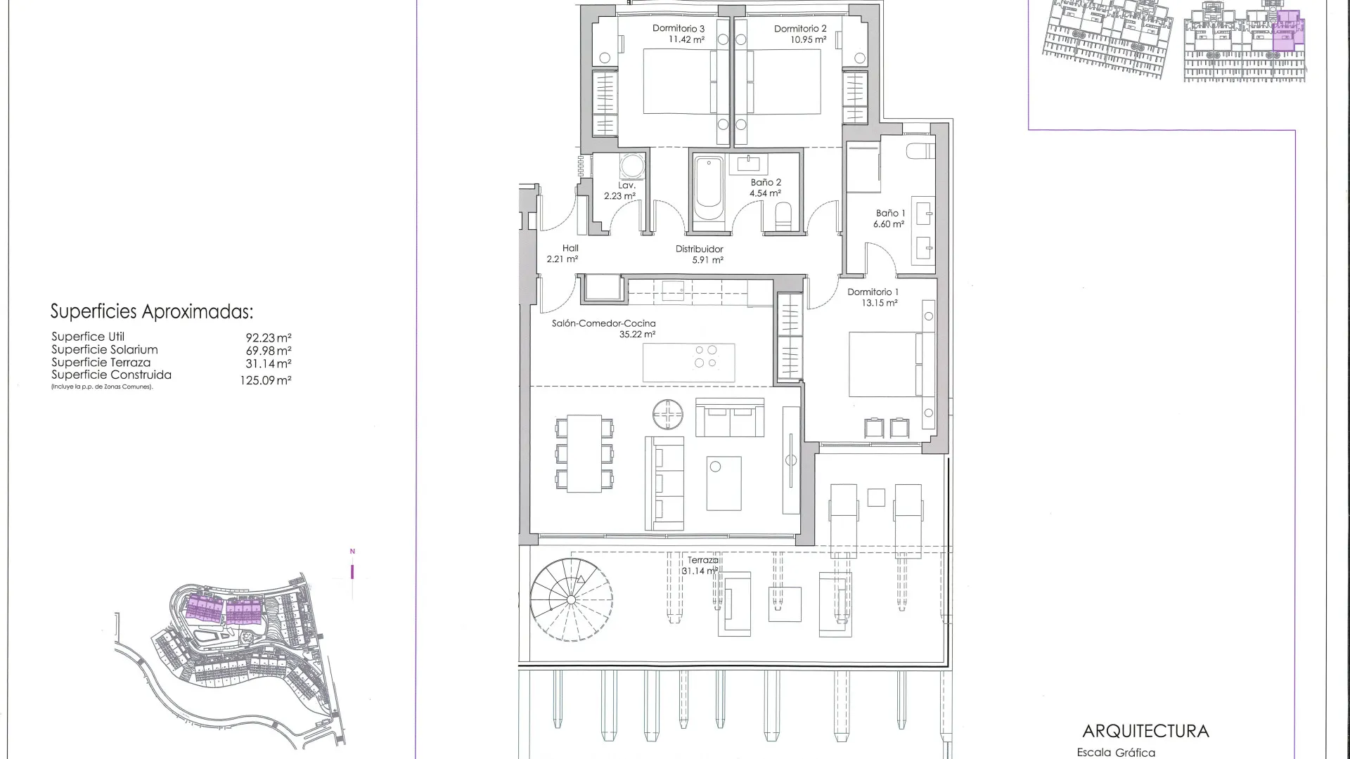 Buy penthouse with 3 bedrooms in Estepona East