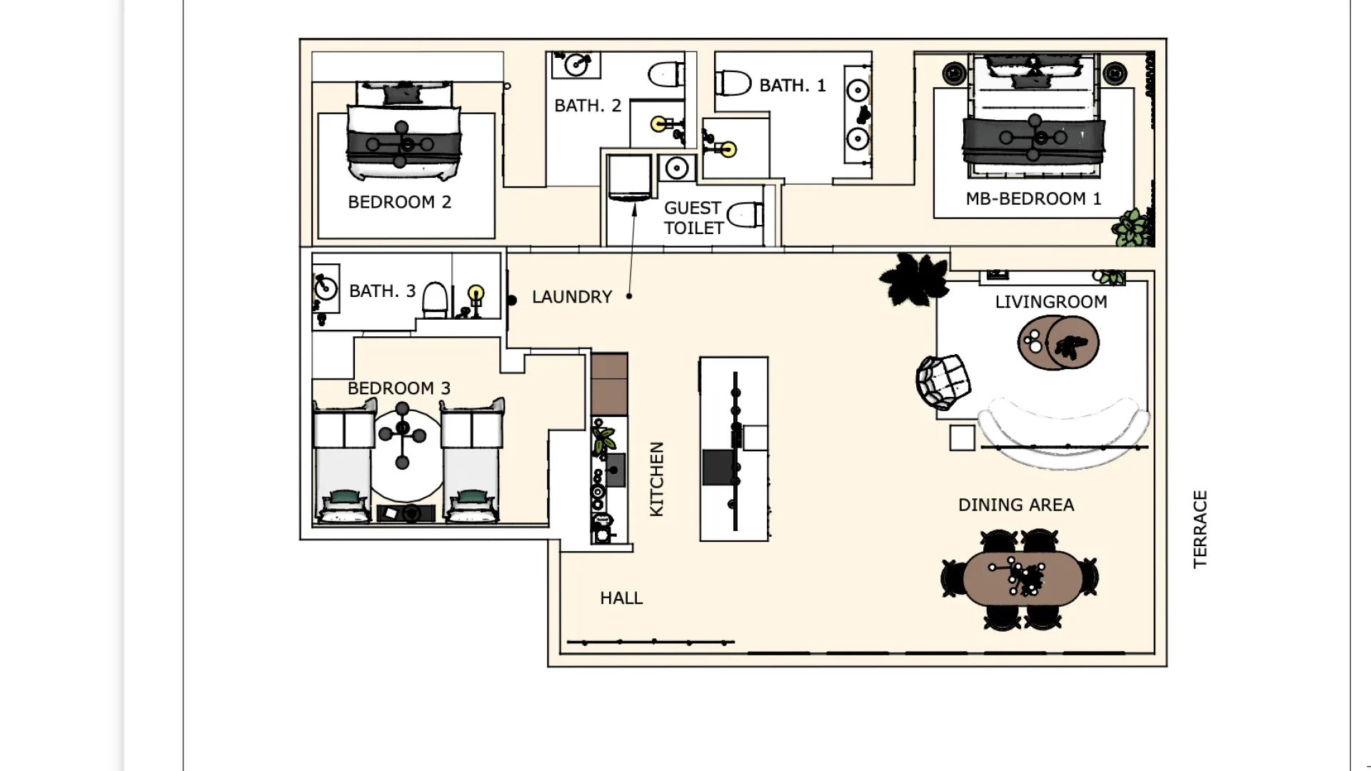 For sale apartment with 3 bedrooms in La Quinta